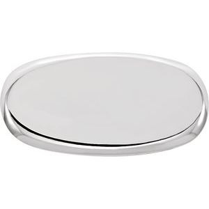 14K White 12.5x6.5 mm Oval Cuff Link - BN & CO JEWELRY