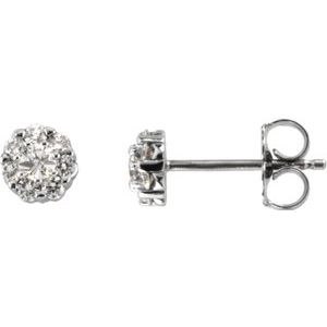 14K White 3/8 CTW Natural Diamond Cluster Earrings - BN & CO JEWELRY