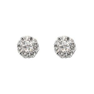 14K White 3/8 CTW Natural Diamond Cluster Earrings - BN & CO JEWELRY
