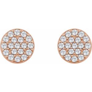 14K Rose 1/3 CTW Natural Diamond Cluster Earrings - BN & CO JEWELRY