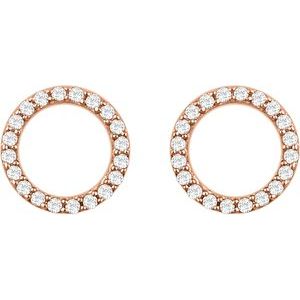 14K Rose 1/5 CTW Natural Diamond Circle Earrings - BN & CO JEWELRY