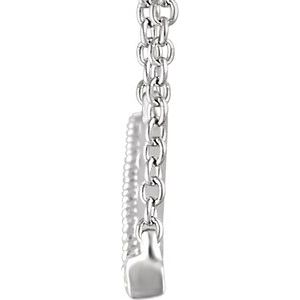 14K White 1/2 CTW Natural Diamond Bar 16-18" Necklace - BN & CO JEWELRY