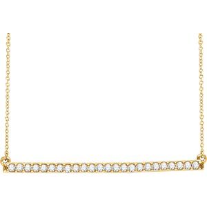 14K Yellow 1/3 CTW Natural Diamond Bar 16-18" Necklace - BN & CO JEWELRY