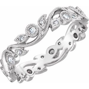 14K White 1/4 CTW Natural Diamond Eternity Band Size 7 - BN & CO JEWELRY