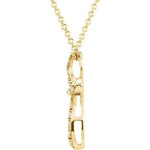 14K Yellow 1/10 CTW Natural Diamond Cross 18" Necklace - BN & CO JEWELRY