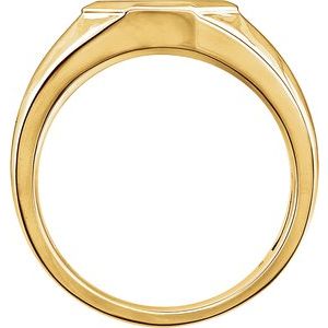 14K Yellow 12.7x12.5 mm Octagon Signet Ring - BN & CO JEWELRY
