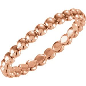 14K Rose 2.5 mm Stackable Bead Ring Size 8 - BN & CO JEWELRY