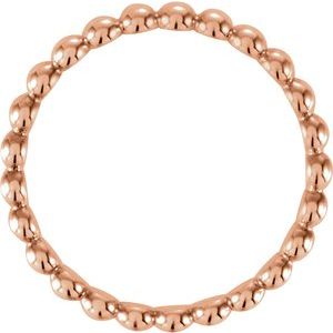 14K Rose 2.5 mm Stackable Bead Ring Size 8 - BN & CO JEWELRY