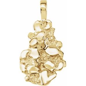 10K Yellow Nugget Pendant - BN & CO JEWELRY