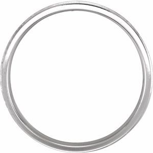 14K White 4 mm Flat Edge Band with Hammered Texture & Milgrain Size 5.5 - BN & CO JEWELRY
