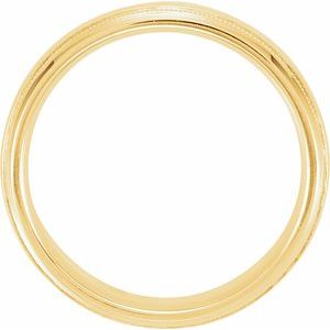 14K Yellow 6 mm Half Round Band with Hammered Texture & Milgrain Size 10 - BN & CO JEWELRY