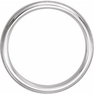 14K White 6 mm Half Round Band with Milgrain Size 9.5 - BN & CO JEWELRY