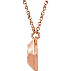 14K Rose .08 CTW Natural Diamond Geometric 16.5" Necklace - BN & CO JEWELRY