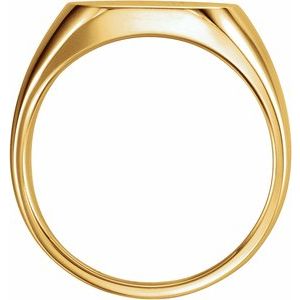 14K Yellow 14 mm Square Signet Ring with Brush Finished Top - BN & CO JEWELRY