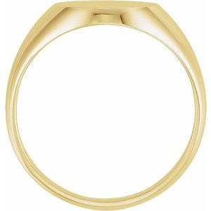 14K Yellow 14x12 mm Oval Signet Ring - BN & CO JEWELRY