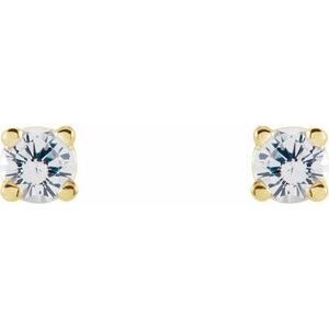 14K Yellow 4 mm Stuller Lab-Grown Moissanite Stud Earrings with Friction Post - BN & CO JEWELRY