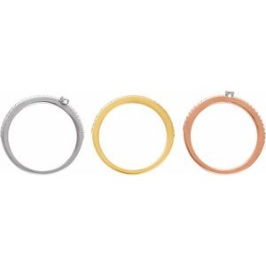 14K White/Yellow/Rose 3/8 CTW Natural Diamond Stackable Rings - Set of 3 - BN & CO JEWELRY