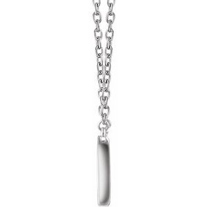 14K White Rectangle 16-18" Necklace - BN & CO JEWELRY