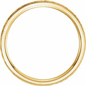 14K Yellow 2 mm Flat Band with Hammered Texture & Milgrain Size 6 - BN & CO JEWELRY