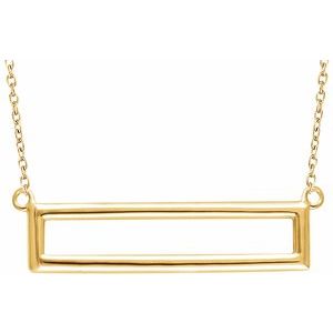 14K Yellow Rectangle 16-18" Necklace - BN & CO JEWELRY