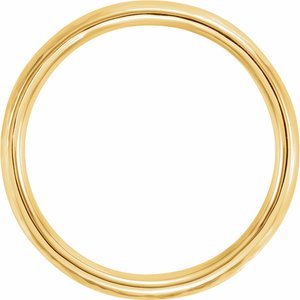 14K Yellow 4 mm Half Round Band with Hammered Texture Size 6 - BN & CO JEWELRY