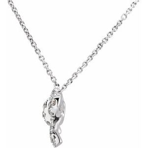 14K White 1/6 CTW Natural Diamond Bow 18" Necklace - BN & CO JEWELRY