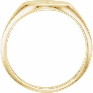14K Yellow .02 CT Diamond 10x8 mm Oval Starburst Signet Ring - BN & CO JEWELRY