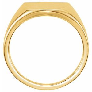 14K Yellow 11 mm Shield Signet Ring - BN & CO JEWELRY