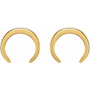 14K Yellow Crescent Earrings - BN & CO JEWELRY