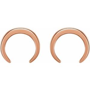 14K Rose Crescent Earrings - BN & CO JEWELRY