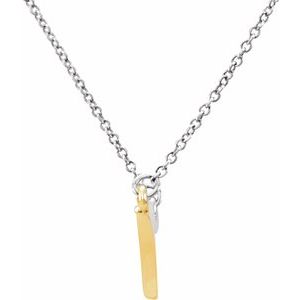 14K White/Yellow Freeform Bar 16" Necklace - BN & CO JEWELRY