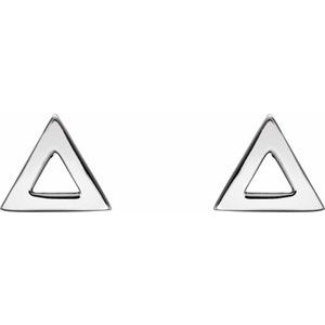 14K White Triangle Earrings - BN & CO JEWELRY