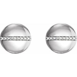 14K White .05 CTW Natural Diamond Circle Earrings - BN & CO JEWELRY