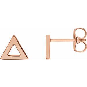 14K Rose Triangle Earrings - BN & CO JEWELRY