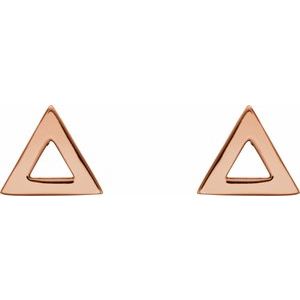 14K Rose Triangle Earrings - BN & CO JEWELRY