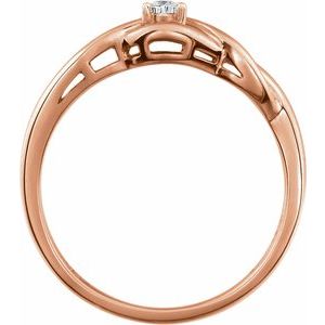 14K Rose .04 CT Natural Diamond Ring - BN & CO JEWELRY