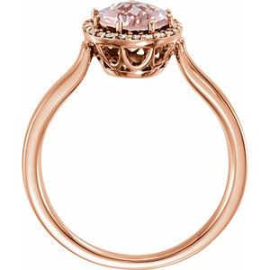 14K Rose Natural Morganite & 1/8 CTW Natural Diamond Ring - BN & CO JEWELRY