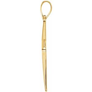 14K Yellow 20x13.7 mm Cross Pendant - BN & CO JEWELRY
