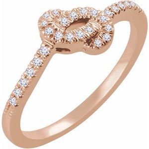 14K Rose 1/6 CTW Natural Diamond Knot Ring - BN & CO JEWELRY