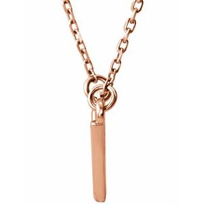 14K Rose "V" 16.5" Necklace - BN & CO JEWELRY
