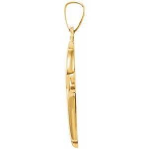 14K Yellow 20x13.8 mm Cross Pendant - BN & CO JEWELRY