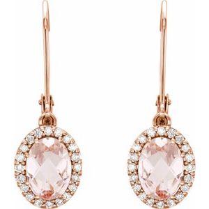 14K Rose Natural Morganite & 1/5 CTW Natural Diamond Earrings - BN & CO JEWELRY