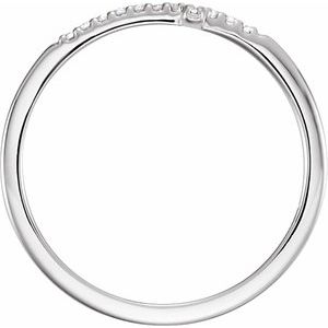 14K White .08 CTW Natural Diamond Sideways Cross Ring - BN & CO JEWELRY