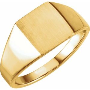 14K Yellow 12x10 mm Rectangle Signet Ring - BN & CO JEWELRY