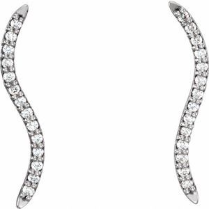 14K White 1/6 CTW Natural Diamond Ear Climbers - BN & CO JEWELRY