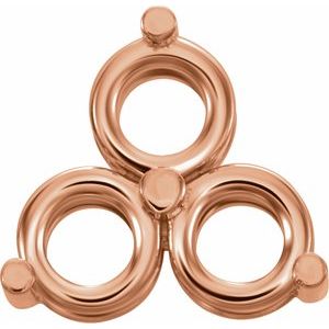 14K Rose 3 mm Round Three-Stone Slide Pendant - BN & CO JEWELRY