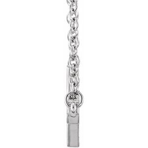 14K White 22x11.5 mm Sideways Cross 16-18" Necklace - BN & CO JEWELRY