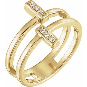 14K Yellow .06 CTW Diamond Bar Ring - BN & CO JEWELRY