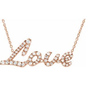 14K Rose 1/4 CTW Natural Diamond 18" Necklace - BN & CO JEWELRY
