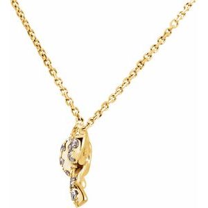 14K Yellow 1/6 CTW Natural Diamond Bow 18" Necklace - BN & CO JEWELRY